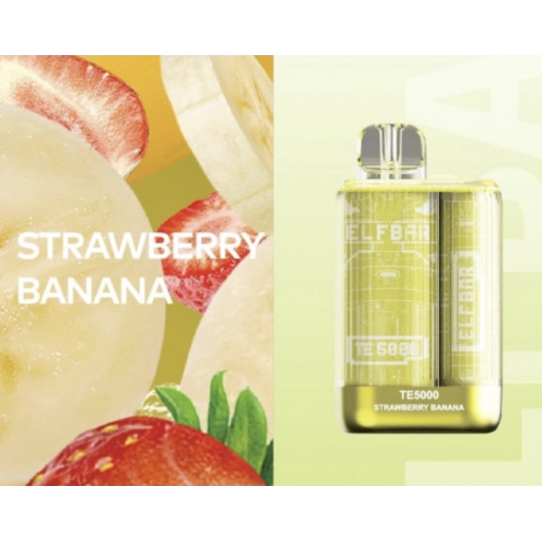 Одноразова POD система ELF BAR TE5000 Strawberry Banana на 5000 затяжок — купити