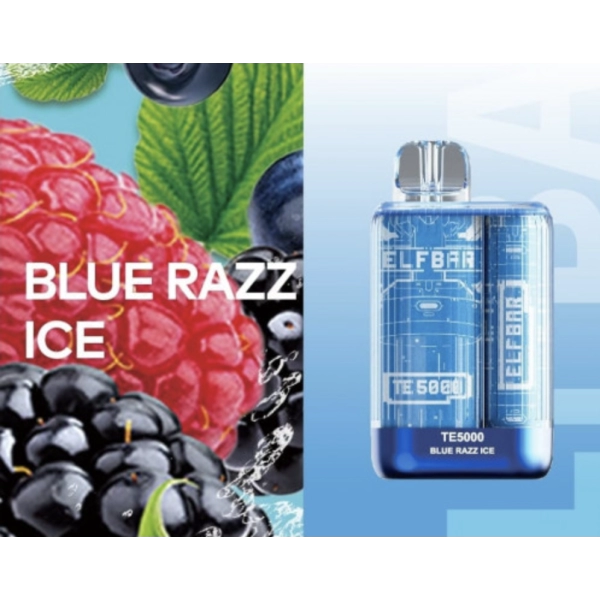 Одноразова POD система ELF BAR TE5000 Blue Razz Ice на 5000 затяжок — купити