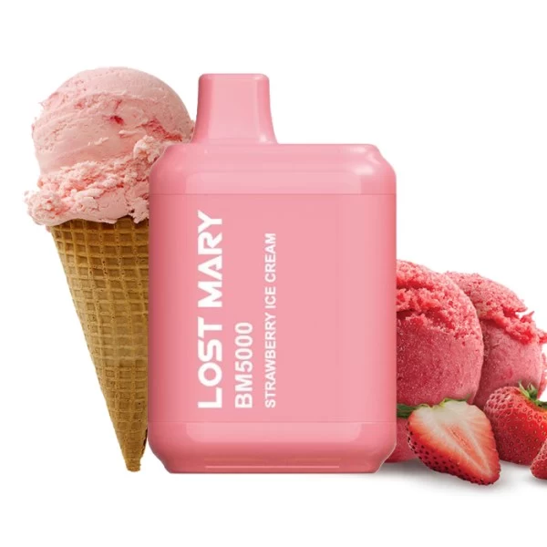 Одноразова POD система Lost Mary BM5000 Strawberry Ice Cream на 5000 затяжок — купити