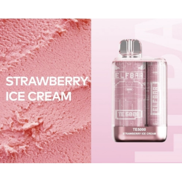 Одноразова POD система ELF BAR TE5000 Strawberry Ice Cream на 5000 затяжок — купити