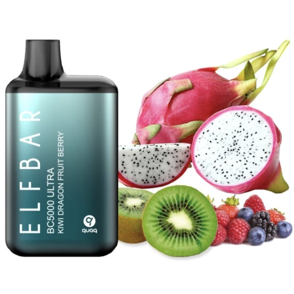 Одноразова POD система ELF BAR BC5000 ULTRA Kiwi Dragon Fruit Berry на 5000 затяжок — купити