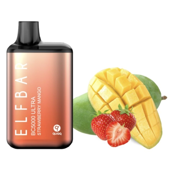 Одноразова POD система ELF BAR BC5000 ULTRA Strawberry Mango на 5000 затяжок — купити