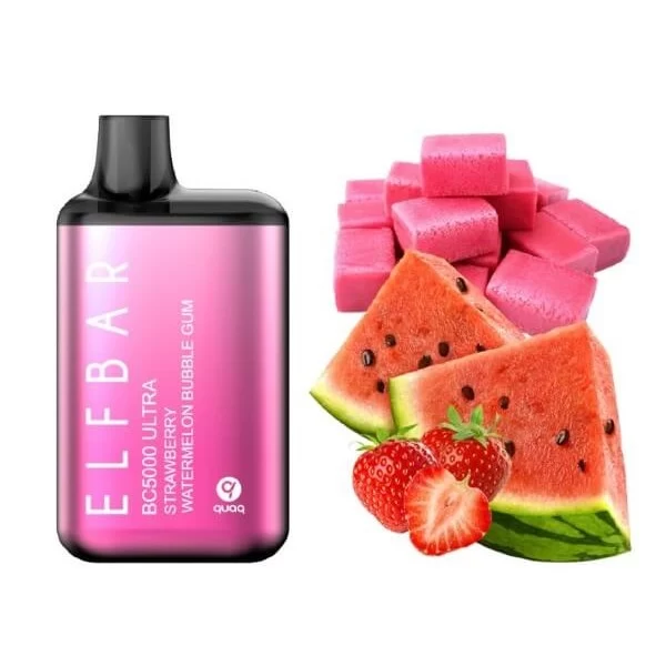 Одноразова POD система ELF BAR BC5000 ULTRA Strawberry Watermelon Bubblegum на 5000 затяжок — купити