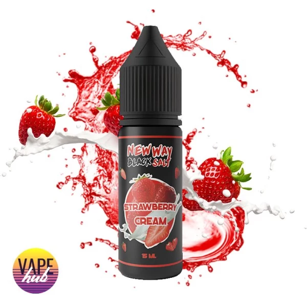 Рідина New Way Salt Black 15 мл 45 мг - Strawberry Cream — купити
