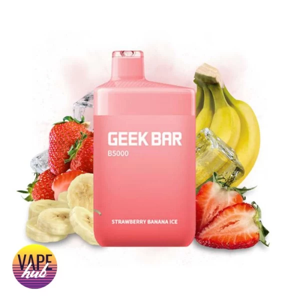 Одноразова POD система Geek Bar B5000 - Strawberry Banana Ice на 5000 затяжок — купити