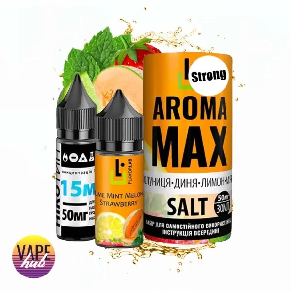 Набір Aroma MAX Salt Strong 30 мл 50 мг - Strawberry Melon Lemon Mint — купити