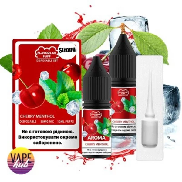 Набір Flavorlab Disposable Puff Strong 10 мл 50 мг - Cherry Menthol — купити