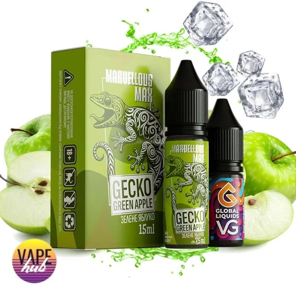 Набір Marvellous Max 15 мл 65 мг - Gecko Green Apple — купити