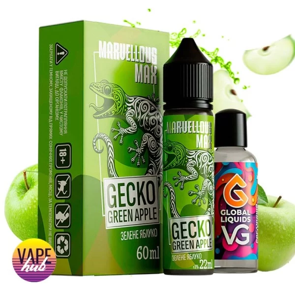 Набір Marvellous Max 60 мл 3 мг - Gecko Green Apple — купити