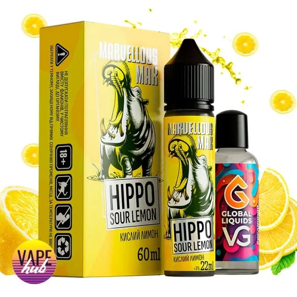 Набір Marvellous Max 60 мл 3 мг - Hippo Sour Lemon — купити