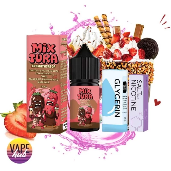 Набір Mixtura 30 мл 50 мг - Chocolate Ice Cream With Strawberries — купити