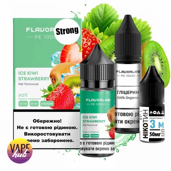 Набір Flavorlab PE 10000 Strong 30 мл 50 мг - Ice Kiwi Strawberry — купити