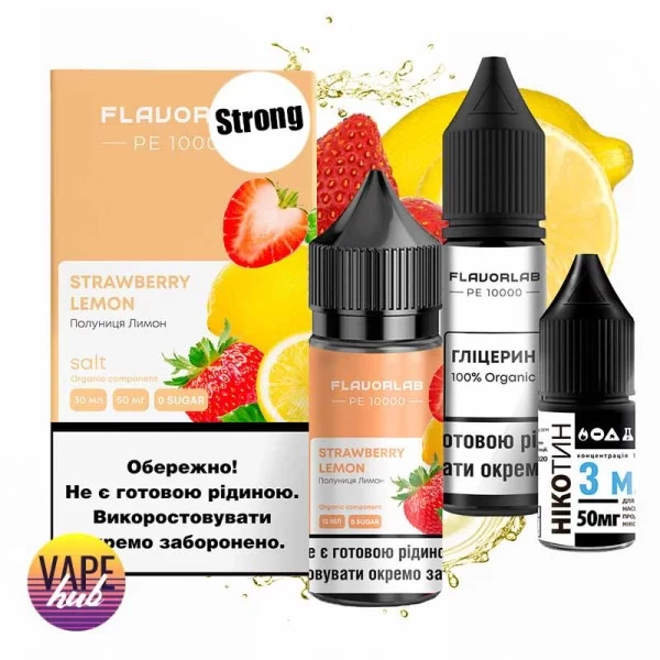 Набір Flavorlab PE 10000 Strong 30 мл 50 мг - Strawberry Lemon — купити