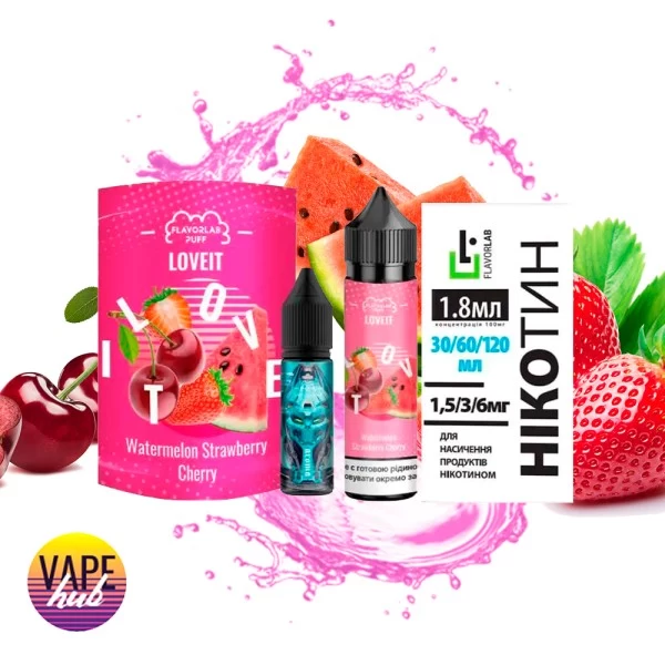 Набір Flavorlab Love it 60 мл 6 мг - Watermelon Strawberry Cherry — купити